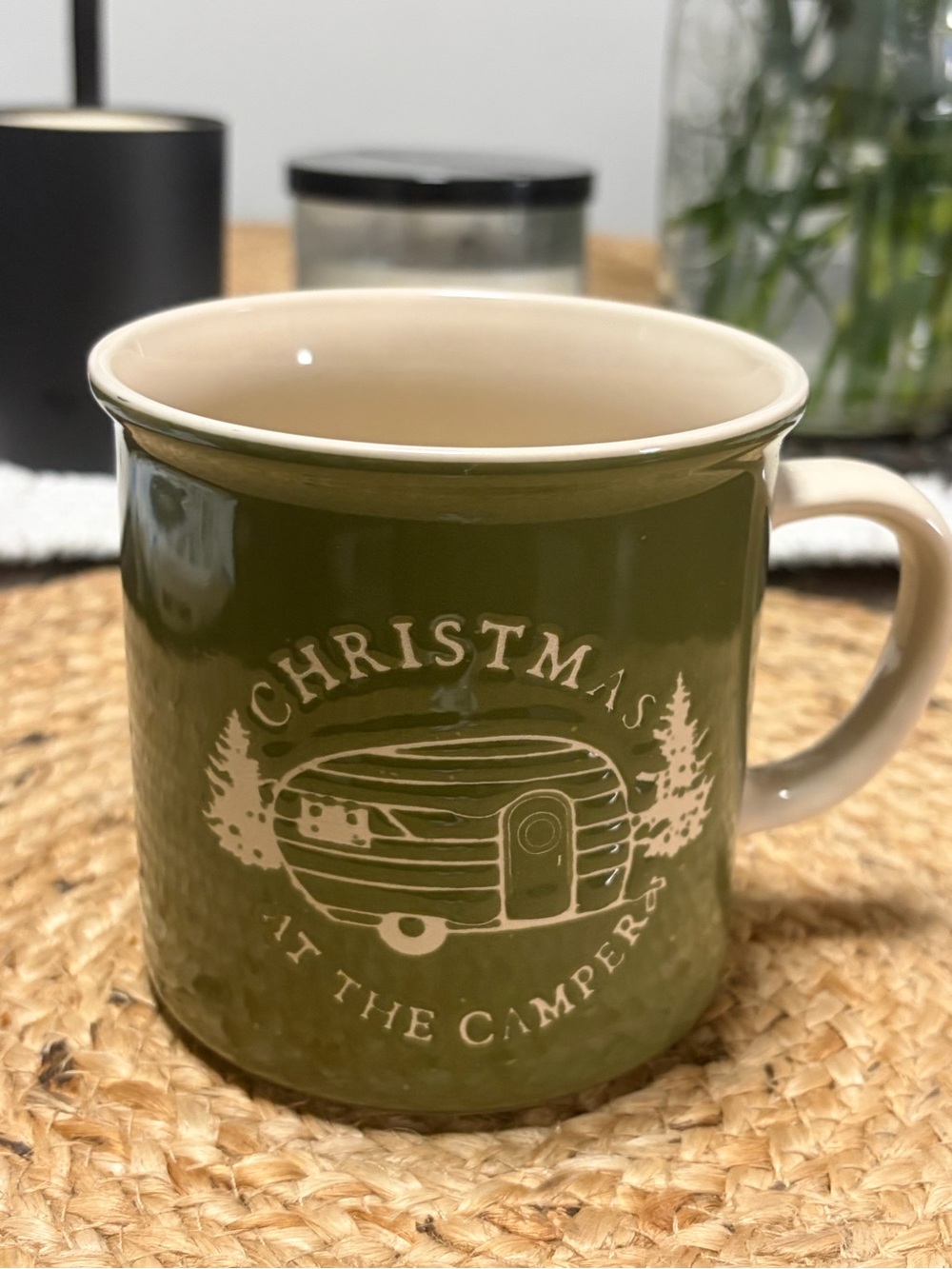Sage Green 'Christmas at the Camper' Ceramic Mug